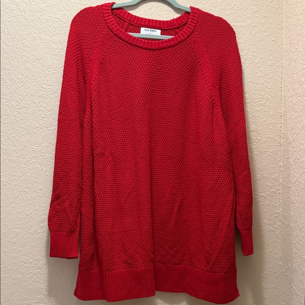 Excellent Condition, Old Navy Women's Vibrant Red Crew Neck Sweater, Size 2X